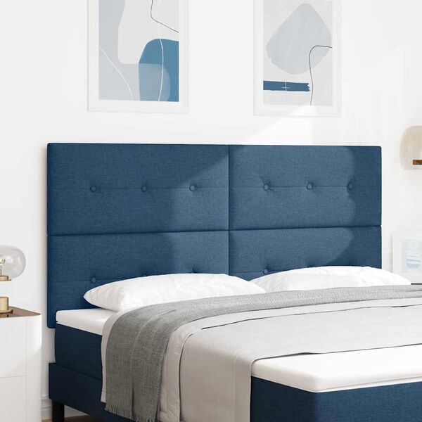 vidaXL T&ecirc;te de lit LED avec des lumi&egrave;res &agrave; LED Bleu 180 cm Polyester