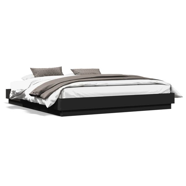 vidaXL Cadre de lit sans matelas noir 180x200 cm