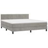 vidaXL Sommier &agrave; lattes de lit et matelas Gris clair 180x200cm Velours