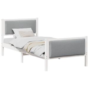 vidaXL Cadre de lit avec t&ecirc;te de lit Gris clair 90 x 200 cm tissu