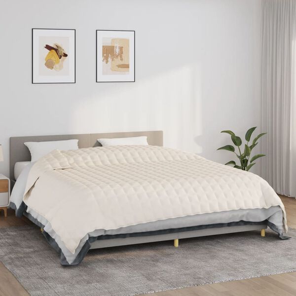 vidaXL Couverture lest&eacute;e Cr&egrave;me clair 220x260 cm 15 kg Tissu