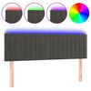 vidaXL T&ecirc;te de lit &agrave; LED Gris fonc&eacute; 144x5x78/88 cm Velours