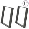 vidaXL Pieds de table &agrave; manger en U 2 pi&egrave;ces Anthracite 80 x (72-73) cm Acier