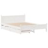 vidaXL Cadre de lit sans matelas blanc 135x190 cm bois de pin massif