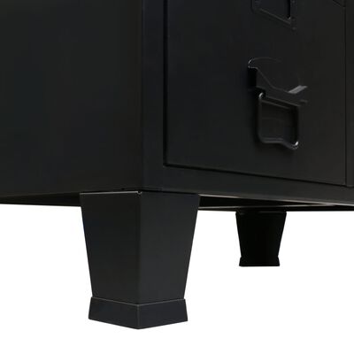 vidaXL Garde-robe Métal de style industriel 67 x 35 x 107 cm Noir