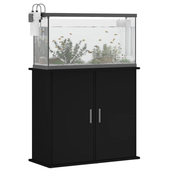 vidaXL Support pour aquarium noir 81x36x73 cm bois d'ingénierie