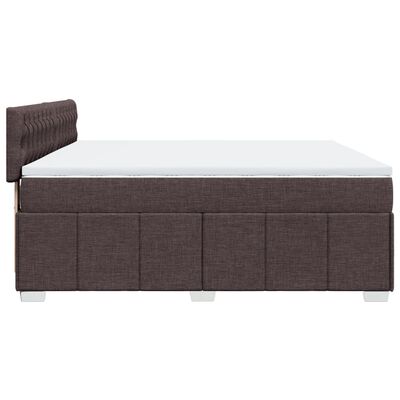 vidaXL Sommier à lattes de lit avec matelas Marron foncé 200x200 cm