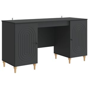 vidaXL Bureau Noir 142,5 x 50 x 75 cm Bois d'ing&eacute;nierie