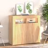 vidaXL Buffet avec lumi&egrave;res LED ch&ecirc;ne sonoma 80x35x75 cm