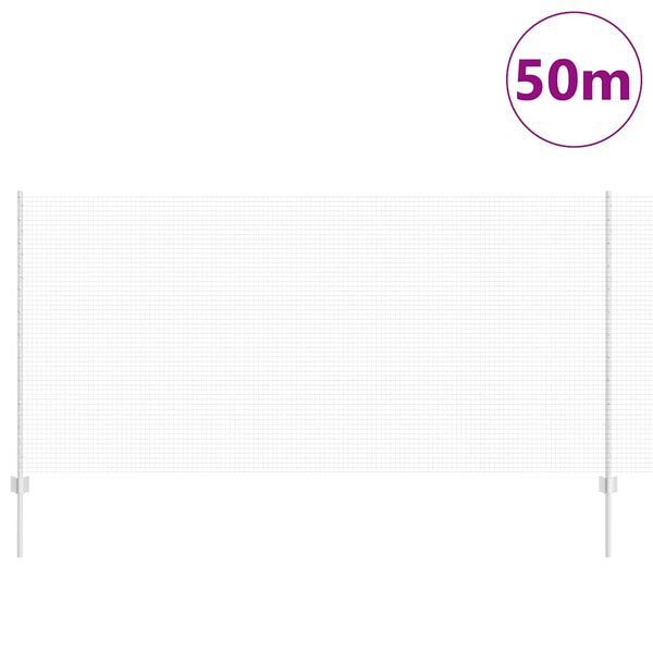 vidaXL Cl&ocirc;ture avec poteau Argent&eacute; 1,2 x 50 m Acier