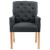 vidaXL Chaises &agrave; manger avec accoudoirs lot de 2 gris tissu