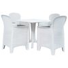 vidaXL Ensemble &agrave; d&icirc;ner d'ext&eacute;rieur 5 pcs Plastique rotin Blanc