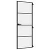 vidaXL Porte int&eacute;rieure mince noir 76x201,5 cm verre tremp&eacute; aluminium