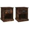 vidaXL Tables de chevet 2 pcs ch&ecirc;ne fum&eacute; 39x39x47,5 cm bois ing&eacute;nierie