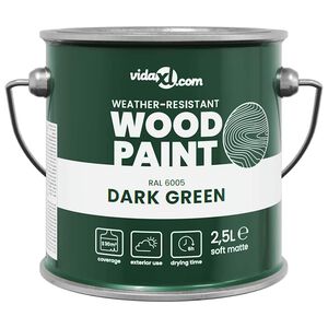 vidaXL Peinture pour bois Vert 16,5 x 16,5 x 16 cm Impression murale