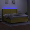 vidaXL Sommier &agrave; lattes de lit matelas LED Vert 160x200 cm Tissu