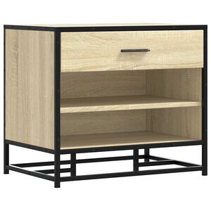 vidaXL Banc &agrave; chaussures ch&ecirc;ne sonoma bois d'ing&eacute;nierie et m&eacute;tal