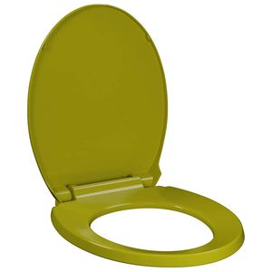 vidaXL Si&egrave;ge de toilette &agrave; fermeture en douceur Vert Ovale