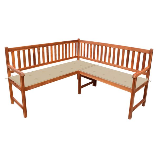 vidaXL Banc d'angle de jardin avec coussins 150cm Bois d'acacia massif