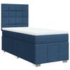 vidaXL Sommier &agrave; lattes de lit avec matelas Bleu 100x200 cm Tissu