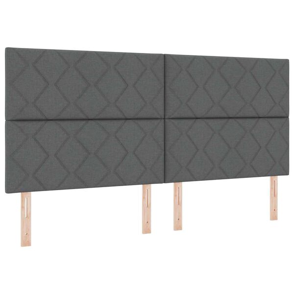 vidaXL Lit &agrave; ressorts avec matelas Gris fonc&eacute; 200 x 200 cm tissu