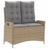 vidaXL Ensemble &agrave; manger de jardin coussins 4 pcs beige r&eacute;sine tress&eacute;e