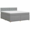 vidaXL Lit boxspring avec matelas Gris clair 160 x 200 cm Tissu