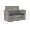 vidaXL Salon de jardin 16 pcs avec coussins R&eacute;sine tress&eacute;e Gris