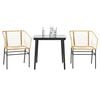 vidaXL Ensemble &agrave; manger de jardin 3pcs marron r&eacute;sine tress&eacute;e verre