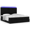 VidaXL Cadre de lit ottoman avec matelas noir 200x200cm tissu