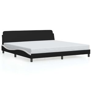 vidaXL Cadre de lit Dover noir et blanc 200x200 cm similicuir