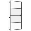 vidaXL Porte int&eacute;rieure mince noir 93x201,5 cm verre tremp&eacute; aluminium