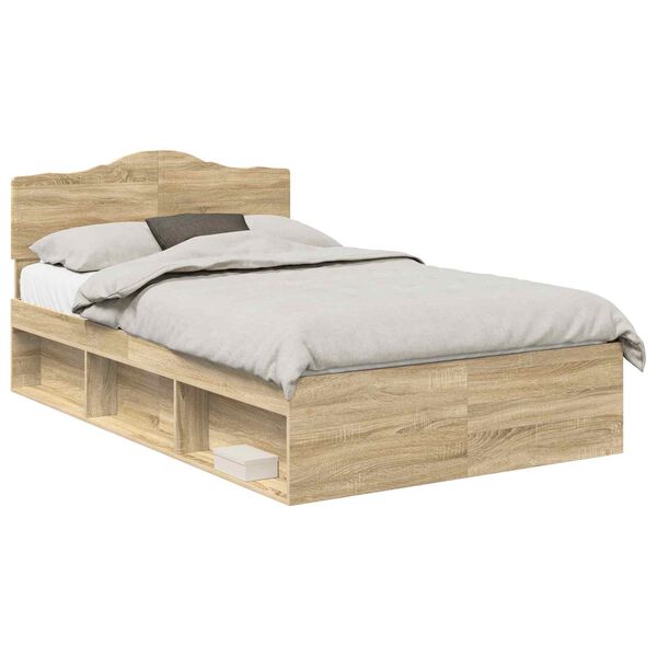 vidaXL Cadre de lit Sonoma 120 x 200 cm Bois de pin massif