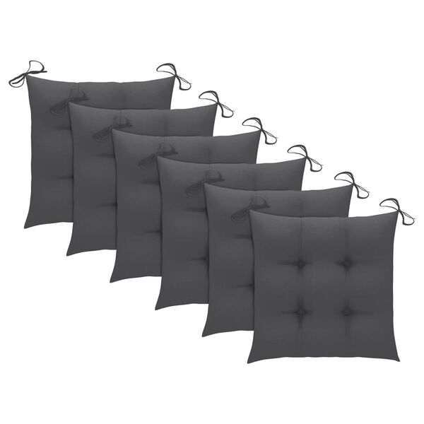 vidaXL Chaises &agrave; manger d'ext&eacute;rieur lot de 6 et coussins Acacia massif