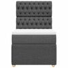vidaXL Sommier &agrave; lattes de lit avec matelas Gris fonc&eacute; 80x200 cm Tissu