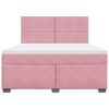 vidaXL Sommier &agrave; lattes de lit avec matelas Rose 180x200 cm Velours