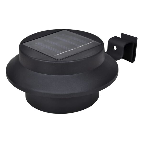 vidaXL Lampes solaires &agrave; LED d'ext&eacute;rieur pour cl&ocirc;ture 12 pcs Noir
