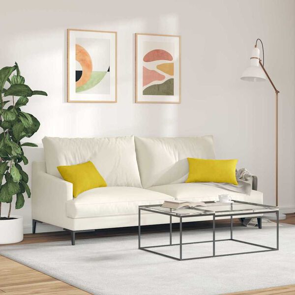 vidaXL Coussins de canap&eacute; 2 pcs Jaune 50 x 30 cm