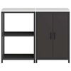 vidaXL Ensemble de rangement cuisine 2 pcs Noir Acier lamin&eacute; &agrave; froid