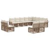 vidaXL Ensemble de canap&eacute; de jardin 12 pc Beige polyrotin
