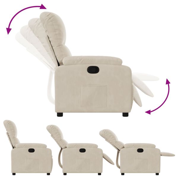 vidaXL Fauteuil inclinable beige tissu microfibre