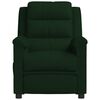vidaXL Fauteuil de massage Vert fonc&eacute; velours