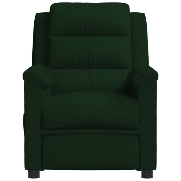 vidaXL Fauteuil de massage Vert fonc&eacute; velours