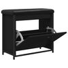 vidaXL Banc &agrave; chaussures avec tiroir rabattable noir 62x32x56 cm