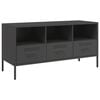 vidaXL Meuble TV noir 100,5x39x50,5 cm acier