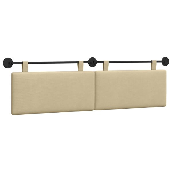 vidaXL T&ecirc;te de lit suspendue Uni Gris Vert Clair 170 x 55 x 5 cm