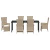 vidaXL Ensemble de salle &agrave; manger pour jardin 7 pcs Beige polyrotin