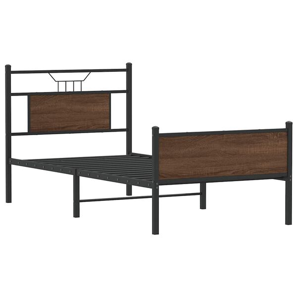 vidaXL Cadre de lit sans matelas ch&ecirc;ne marron 80x200cm bois ing&eacute;nierie