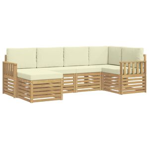 vidaXL Ensemble de canap&eacute;s d'ext&eacute;rieur 6 pc Blanc et cr&egrave;me Polyester