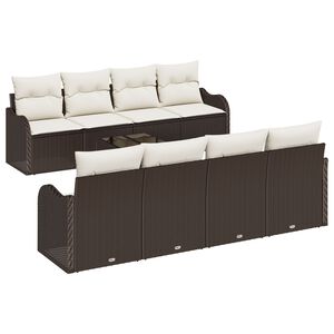 vidaXL Ensemble de canap&eacute; de jardin Marron 55 x 55 x 37 cm polyrotin
